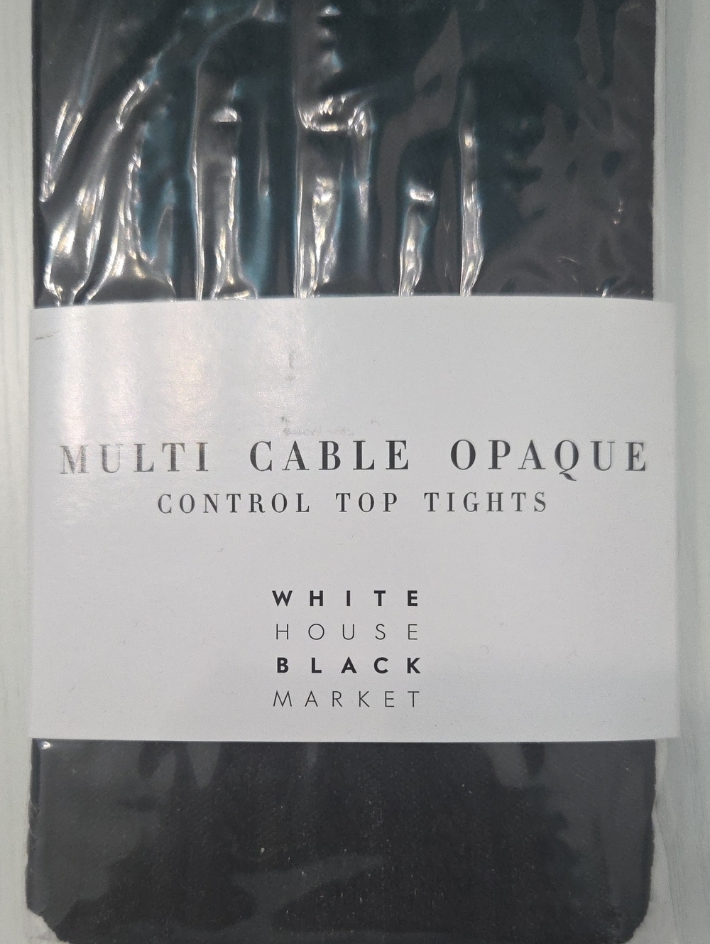 White House Black Market Black Multi Cable Opaque Control Top Tights